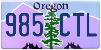 OR license plate 985CTL