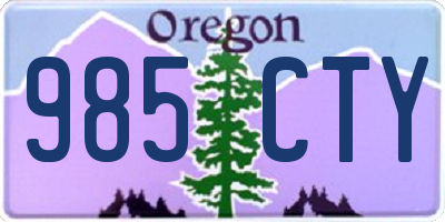 OR license plate 985CTY
