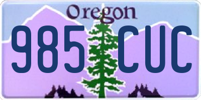 OR license plate 985CUC