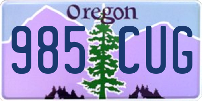 OR license plate 985CUG