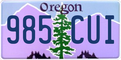 OR license plate 985CUI
