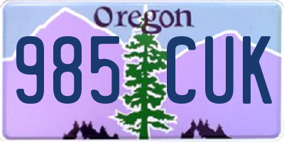 OR license plate 985CUK