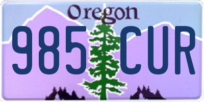 OR license plate 985CUR
