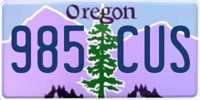 OR license plate 985CUS