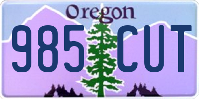 OR license plate 985CUT