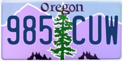 OR license plate 985CUW