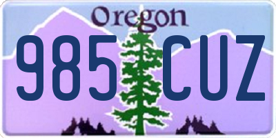OR license plate 985CUZ