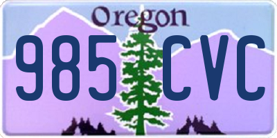 OR license plate 985CVC