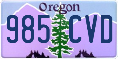OR license plate 985CVD
