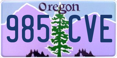 OR license plate 985CVE