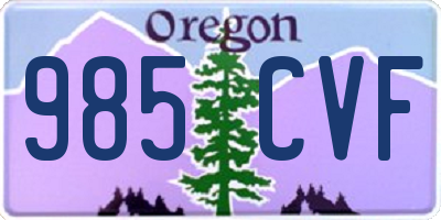 OR license plate 985CVF