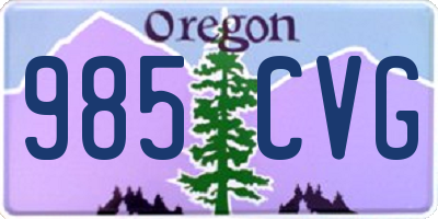 OR license plate 985CVG