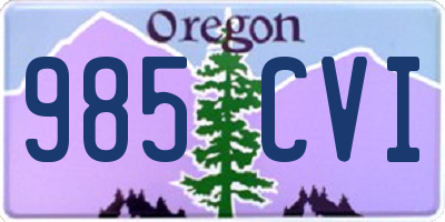 OR license plate 985CVI