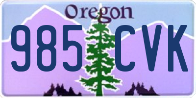 OR license plate 985CVK
