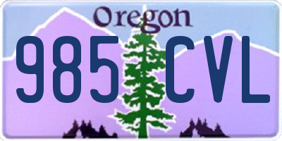 OR license plate 985CVL