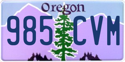 OR license plate 985CVM