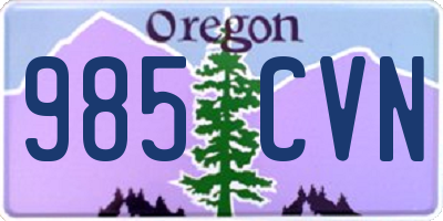 OR license plate 985CVN
