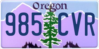 OR license plate 985CVR