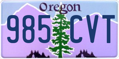 OR license plate 985CVT