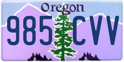 OR license plate 985CVV