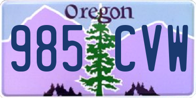 OR license plate 985CVW