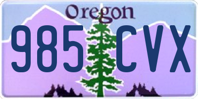 OR license plate 985CVX