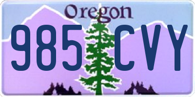 OR license plate 985CVY