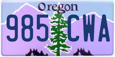 OR license plate 985CWA