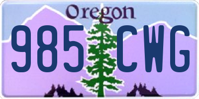 OR license plate 985CWG