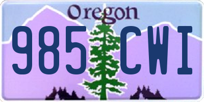 OR license plate 985CWI