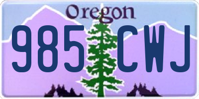 OR license plate 985CWJ