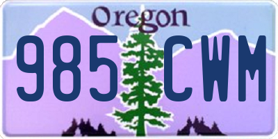 OR license plate 985CWM