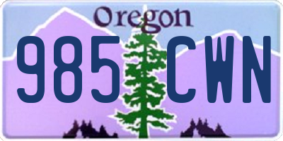OR license plate 985CWN