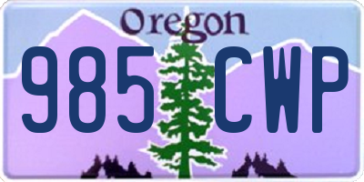 OR license plate 985CWP