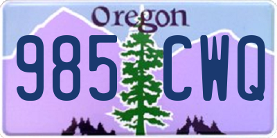 OR license plate 985CWQ