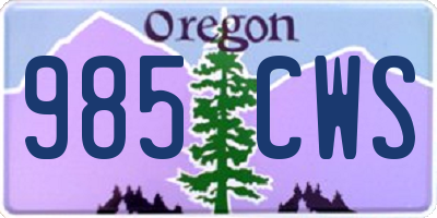 OR license plate 985CWS