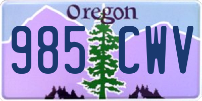 OR license plate 985CWV
