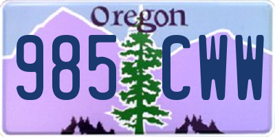OR license plate 985CWW