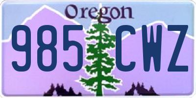 OR license plate 985CWZ
