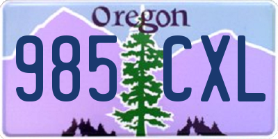 OR license plate 985CXL