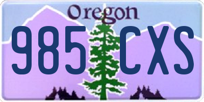 OR license plate 985CXS