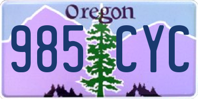 OR license plate 985CYC