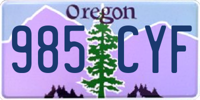 OR license plate 985CYF