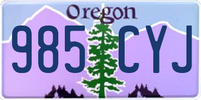 OR license plate 985CYJ