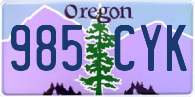 OR license plate 985CYK