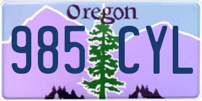OR license plate 985CYL