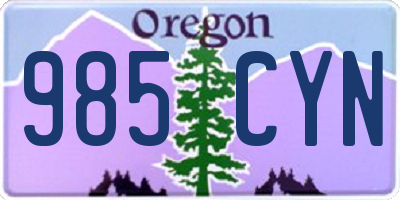 OR license plate 985CYN