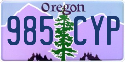 OR license plate 985CYP
