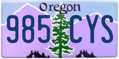 OR license plate 985CYS