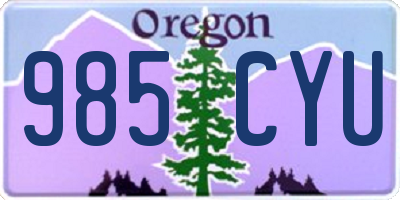 OR license plate 985CYU